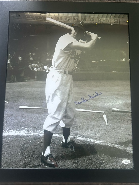 Duke Snider Black & White Baseball Photo Print - Autographed